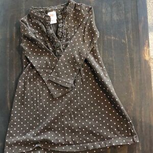 Brown w/ pink polka dots dress